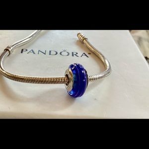 Pandora Murano Deep Blue Authentic Mint 925 ale RETIRED screws on
